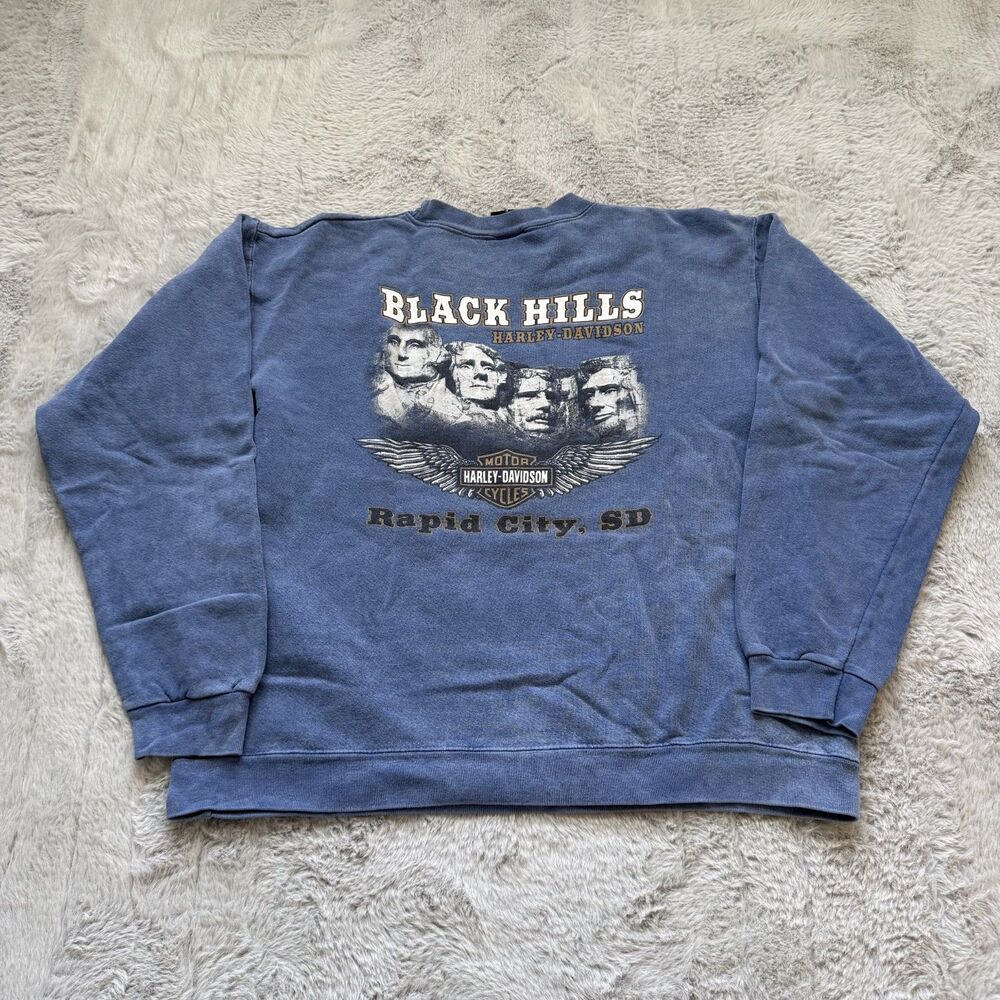 VINTAGE HARLEY DAVIDSON BLACK HILLS SOUTH DAKOTA CREWNECK MEDIUM DOUBLE SIDED